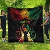 Personalised Pohnpei Independence Day Quilt Polynesian Tattoo and Plumeria Reggae Color LT03 - Polynesian Pride