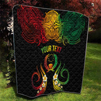 Personalised Pohnpei Independence Day Quilt Polynesian Tattoo and Plumeria Reggae Color LT03 - Polynesian Pride