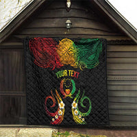 Personalised Pohnpei Independence Day Quilt Polynesian Tattoo and Plumeria Reggae Color LT03 - Polynesian Pride