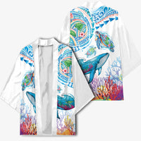 Hawaiian Turtles and Whales Kimono Polynesian Tropical Tattoo Ocean Style