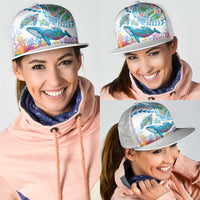 Hawaiian Turtles and Whales Mesh Trucker Cap Polynesian Tropical Tattoo Ocean Style