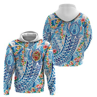 Hawaiian Turtle and Lei Hoodie Tribal Kakau and Tropical Plants Human Heart