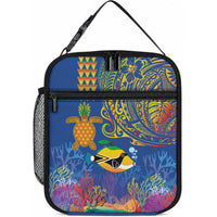 Hawaii Ocean Lunch Bag Pineapple Turtle and Mango Reef Triggerfish and Kakau Tattoo