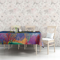 Hawaii Ocean Tablecloth Pineapple Turtle and Mango Reef Triggerfish and Kakau Tattoo