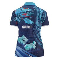 Personalized Hawaii Swimming Women Polo Shirt Tribal Sporty Style
