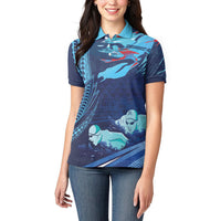 Personalized Hawaii Swimming Women Polo Shirt Tribal Sporty Style