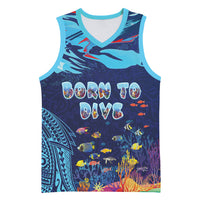 Personalized Hawaii Diving Basketball Jersey Tribal Pattern with Ocean Floor