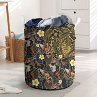 Hawaiian and Japanese Laundry Basket Polynesian Tattoo with Japanese Culture Kintsugi Style