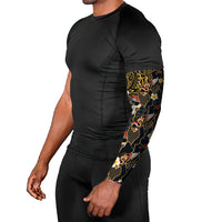 Hawaiian and Japanese Arm Sleeves Polynesian Tattoo with Japanese Culture Kintsugi Style