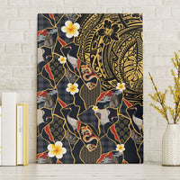 Hawaiian and Japanese Canvas Wall Art Polynesian Tattoo with Japanese Culture Kintsugi Style