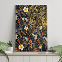 Hawaiian and Japanese Canvas Wall Art Polynesian Tattoo with Japanese Culture Kintsugi Style