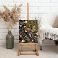 Hawaiian and Japanese Canvas Wall Art Polynesian Tattoo with Japanese Culture Kintsugi Style