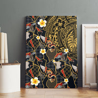 Hawaiian and Japanese Canvas Wall Art Polynesian Tattoo with Japanese Culture Kintsugi Style