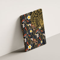 Hawaiian and Japanese Canvas Wall Art Polynesian Tattoo with Japanese Culture Kintsugi Style