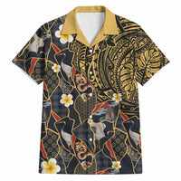 Hawaiian and Japanese Hawaiian Shirt Polynesian Tattoo with Japanese Culture Kintsugi Style