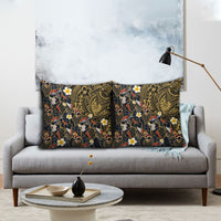 Hawaiian and Japanese Pillow Cover Polynesian Tattoo with Japanese Culture Kintsugi Style