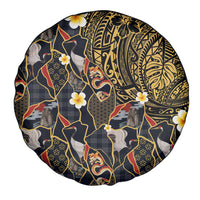 Hawaiian and Japanese Spare Tire Cover Polynesian Tattoo with Japanese Culture Kintsugi Style
