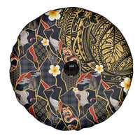 Hawaiian and Japanese Spare Tire Cover Polynesian Tattoo with Japanese Culture Kintsugi Style