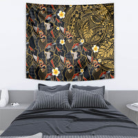 Hawaiian and Japanese Tapestry Polynesian Tattoo with Japanese Culture Kintsugi Style
