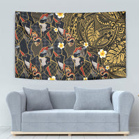Hawaiian and Japanese Tapestry Polynesian Tattoo with Japanese Culture Kintsugi Style