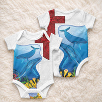 Tonga Swimming with Whales Baby Onesie Ngatu Pattern