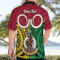 Personalised Vanuatu Hawaiian Shirt Pig Tusk Mix Maori Pattern and Namele Leaf LT03 - Polynesian Pride