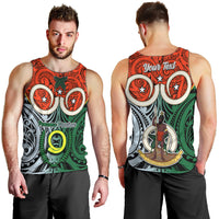 Personalised Vanuatu Penama Province Men Tank Top Pig Tusk Mix Maori Pattern and Namele Leaf LT03 - Polynesian Pride