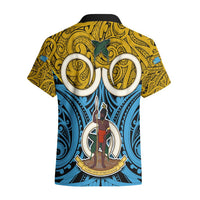 Vanuatu Sanma Province Hawaiian Shirt Pig Tusk Mix Maori Pattern and Namele Leaf LT03 - Polynesian Pride