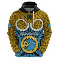 Personalised Vanuatu Sanma Province Hoodie Pig Tusk Mix Maori Pattern and Namele Leaf LT03 - Polynesian Pride