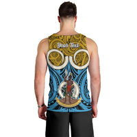 Personalised Vanuatu Sanma Province Men Tank Top Pig Tusk Mix Maori Pattern and Namele Leaf LT03 - Polynesian Pride