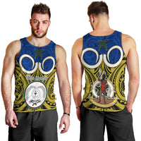 Vanuatu Torba Province Men Tank Top Pig Tusk Mix Maori Pattern and Namele Leaf LT03 - Polynesian Pride
