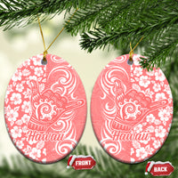 Hawaii Kauai Island Ceramic Ornament Hibiscus Pattern Seamless Tribal Simple Pink Pastel LT03 - Polynesian Pride