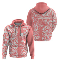 Hawaii Kauai Island Hoodie Hibiscus Pattern Seamless Tribal Simple Pink Pastel LT03 - Polynesian Pride
