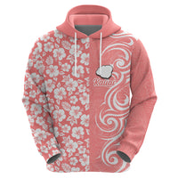 Hawaii Kauai Island Hoodie Hibiscus Pattern Seamless Tribal Simple Pink Pastel LT03 - Polynesian Pride