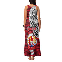 Custom French Polynesia Christmas Family Matching Tank Maxi Dress and Hawaiian Shirt Santa Hold Seal with Polynesian Tribal Tattoo LT03 - Polynesian Pride