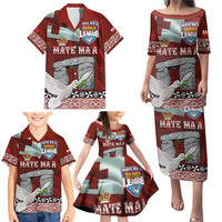 Mate Ma'a Tonga Family Matching Puletasi and Hawaiian Shirt Haʻamonga ʻa Maui and White Dove - Tongan Kupesi Ngatu