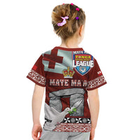 Mate Ma'a Tonga Kid T Shirt Haʻamonga ʻa Maui and White Dove - Tongan Kupesi Ngatu