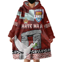 Mate Ma'a Tonga Wearable Blanket Hoodie Haʻamonga ʻa Maui and White Dove - Tongan Kupesi Ngatu