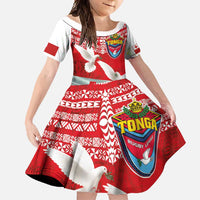 Mate Ma'a Tonga Family Matching Tank Maxi Dress and Hawaiian Shirt Douple White Dove and Kupesi Ngatu Art Tattoo