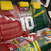 Custom Mate Ma'a Tonga and Australia Kangaroo Back Car Seat Cover Nation Seal with Mascot Aboriginal and Tongan Kupesi Ngatu Art