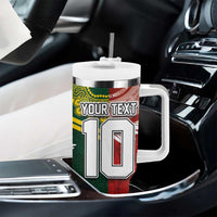 Custom Mate Ma'a Tonga and Australia Kangaroo Tumbler With Handle Nation Seal with Mascot Aboriginal and Tongan Kupesi Ngatu Art