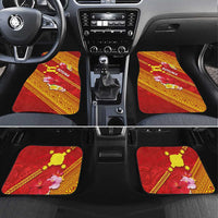 Rotuma Island Car Mats Fijian Tapa with Polynesian Art and Hibiscus