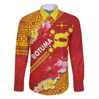 Rotuma Island Family Matching Off The Shoulder Long Sleeve Dress and Hawaiian Shirt Fijian Tapa with Polynesian Art and Hibiscus