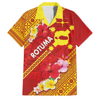 Rotuma Island Family Matching Puletasi and Hawaiian Shirt Fijian Tapa with Polynesian Art and Hibiscus