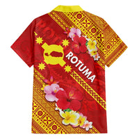 Rotuma Island Family Matching Tank Maxi Dress and Hawaiian Shirt Fijian Tapa with Polynesian Art and Hibiscus