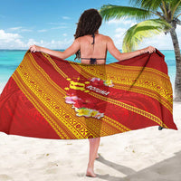 Rotuma Island Sarong Fijian Tapa with Polynesian Art and Hibiscus