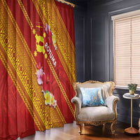Rotuma Island Window Curtain Fijian Tapa with Polynesian Art and Hibiscus LT03 - Polynesian Pride