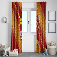 Rotuma Island Window Curtain Fijian Tapa with Polynesian Art and Hibiscus LT03 - Polynesian Pride