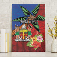 Personalised Fiji and Rotuma Together Canvas Wall Art Fjian Masi and Pacific Pattern Mix Culture