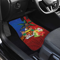 Personalised Fiji and Rotuma Together Car Mats Fjian Masi and Pacific Pattern Mix Culture